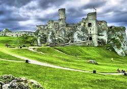 wonderful ancient castle ruins hdr
