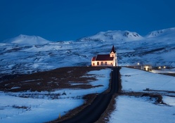 remote church in winter