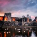 ruins of caerphilly castle in wales