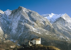 gutenberg castle under mighty mountains