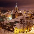 wonderful town on a winter's night