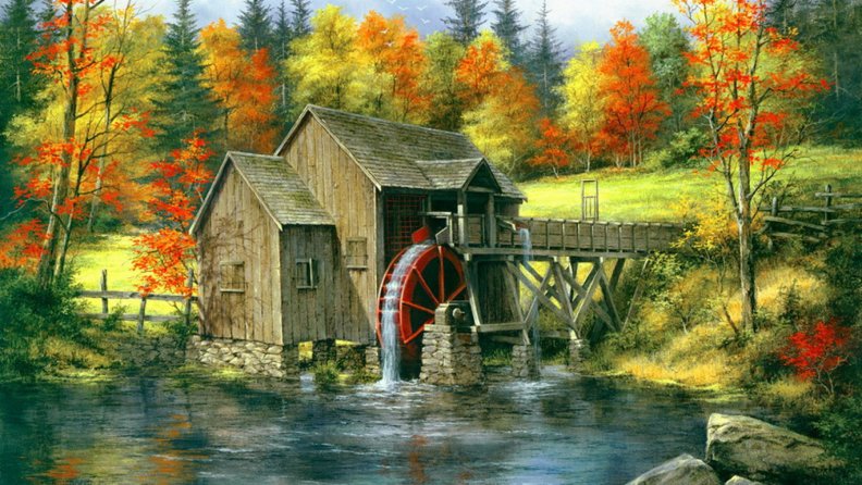 Old Mill in Fall