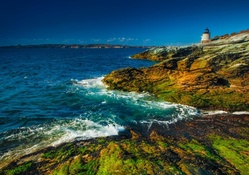 lighthouse on a wonderful rocky shore