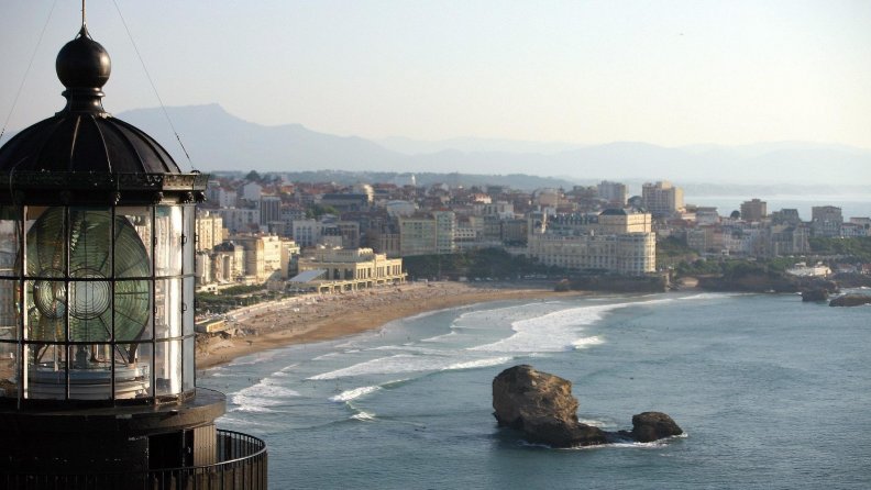 lighthouse overlooking biarritz france