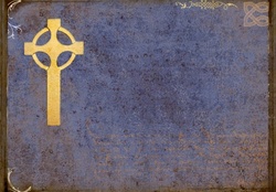Celtic cross over grungy background