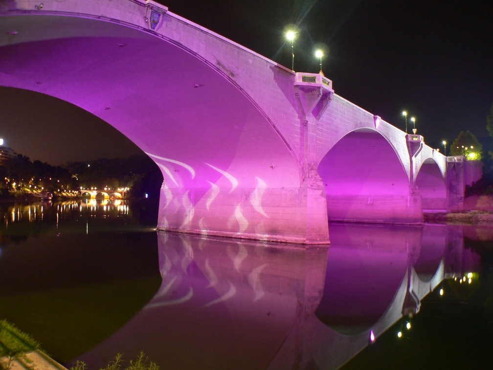 Bridge in Colorful Lights