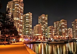 vancouver waterfront at night