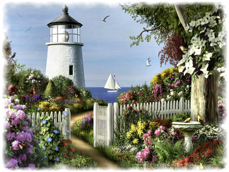 Garden Lighthouse F5 Download HD Wallpapers and Free Images