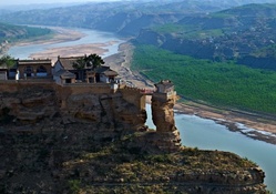 awesome temple at the yellow river china