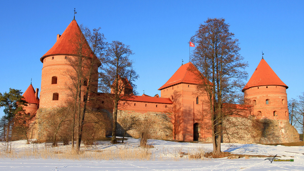 beautiful trakai castle in winter