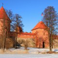 beautiful trakai castle in winter
