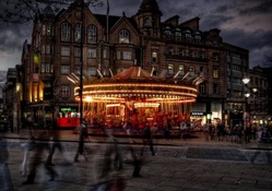 merry go round in sheffield england hdr
