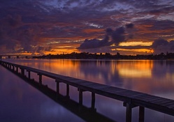 wonderful dock in the bay at dusk