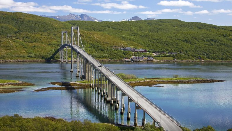 wonderful tjeldsund bridge in norway