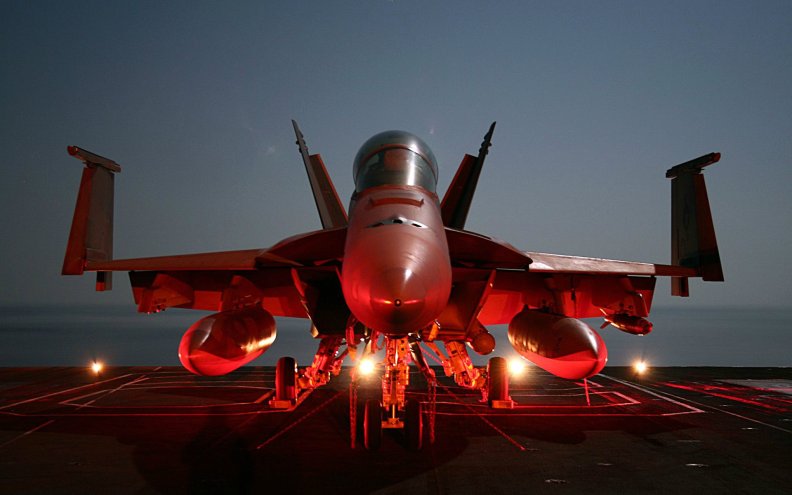 F_18 Hornet on Aircraft Carrier