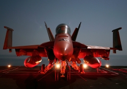 F_18 Hornet on Aircraft Carrier