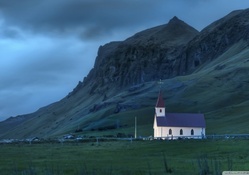 beautiful country church in iceland