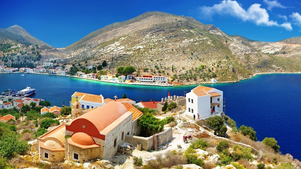 beautiful colors in a greek village