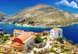 beautiful colors in a greek village