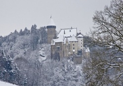 castle on a grey winter day