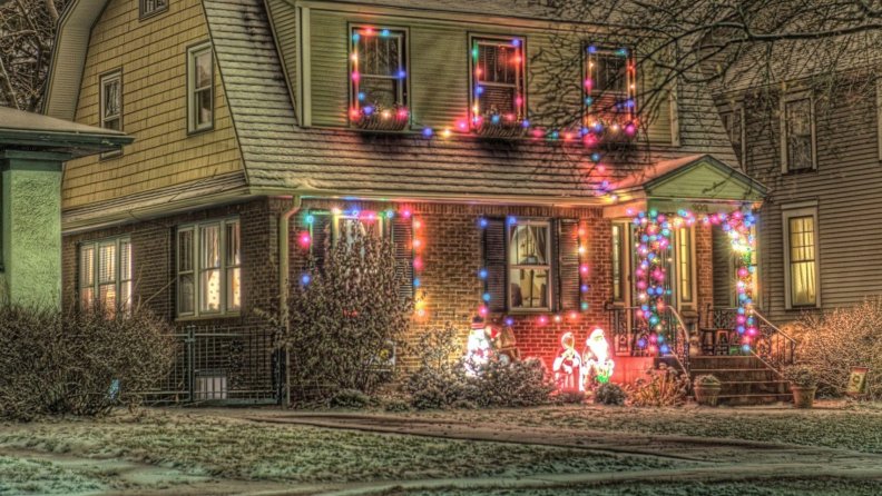 House and Christmas Lights