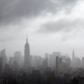 new york city under curtain of fog