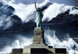 Statue of Liberty and Tsunami
