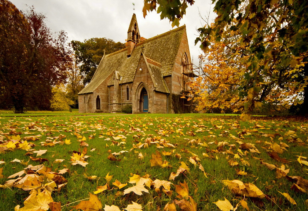 Church in fall