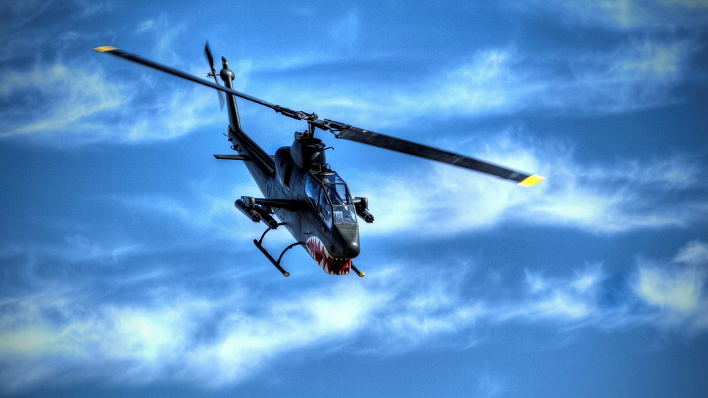 bell ah_1 attack helicopter hdr