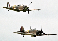 WWII British Spitfire and a Hurricane