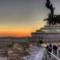 overlook of rome from a monument hdr