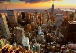 sunset on new york city