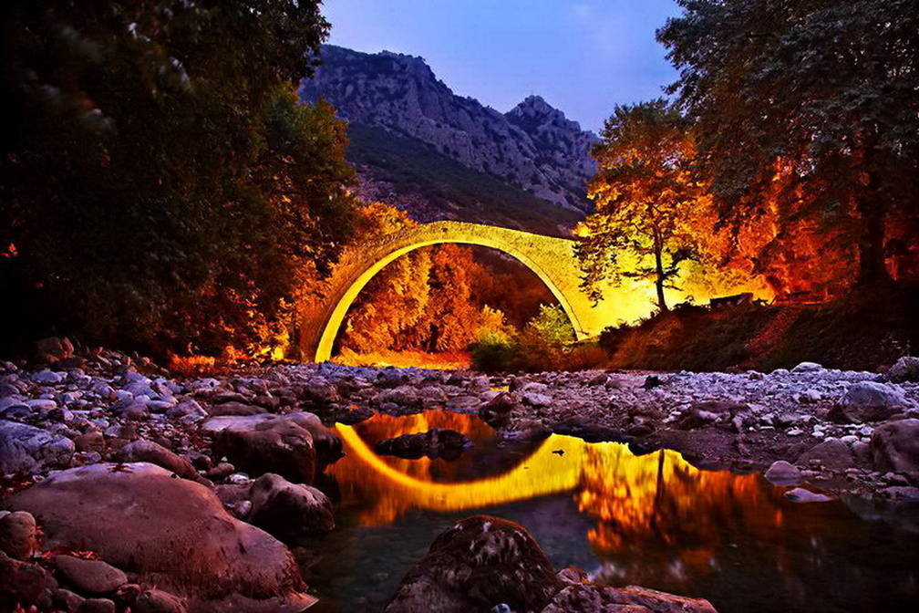 Mystical fiery bridge