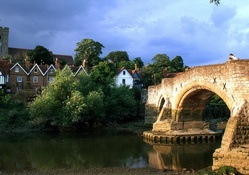 ancient bridge in a british town