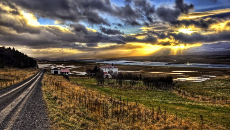 the farm on the fjord in iceland hdr