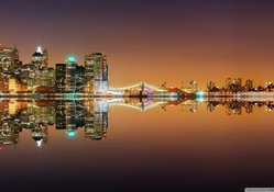 City lights reflected