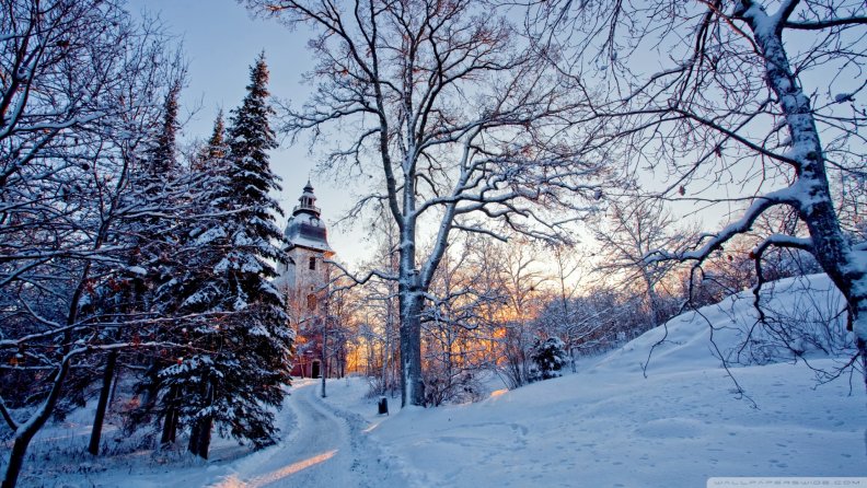 country church in winter