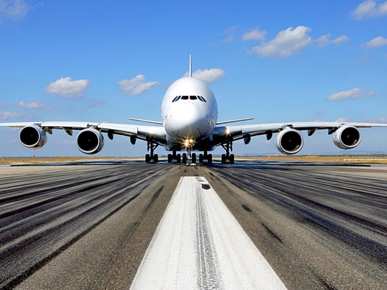 Airbus A_380 on the runway