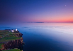 lighthouse on the little minch straits in scotland