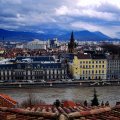 grenoble on the rhone river under french alps