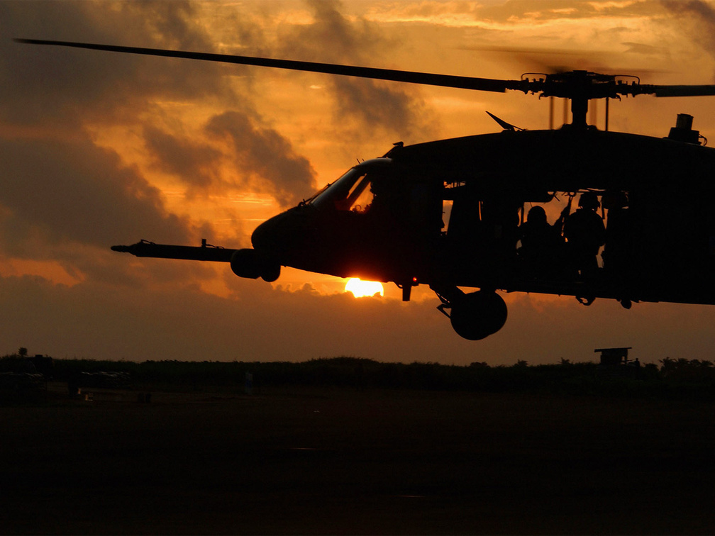 Blackhawk Helicopter at Sunset