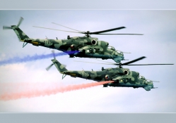 Mi_24 Helicopter Formation Flight
