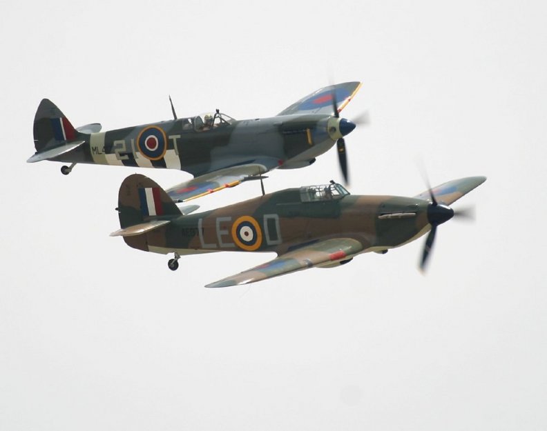 Spitfire and hurricane.