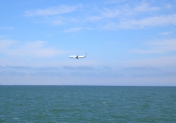 Airplane over the Ocean