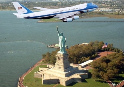 Air Force One over Lady Liberty