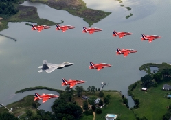 f22 and red arrows