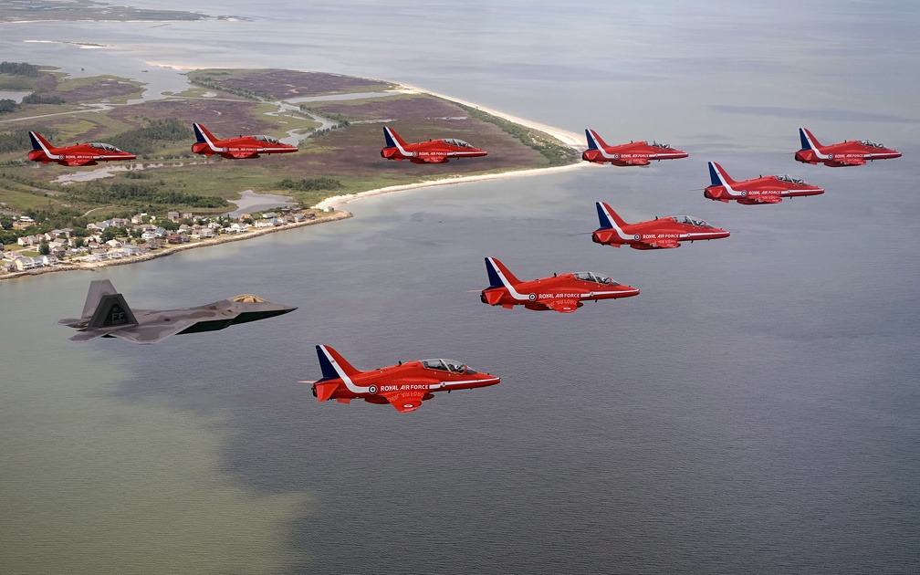 The Red Arrows &amp; The Raptor.