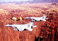 F15 Eagles Over Canyon