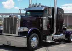 Purple Peterbilt With Ghost Flames