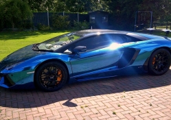 Blue Mirrored Lamborghini
